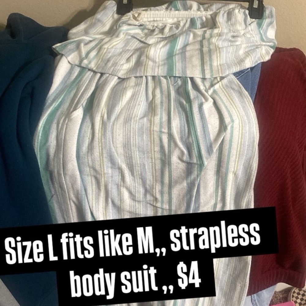 Striped Strapless Bodysuit